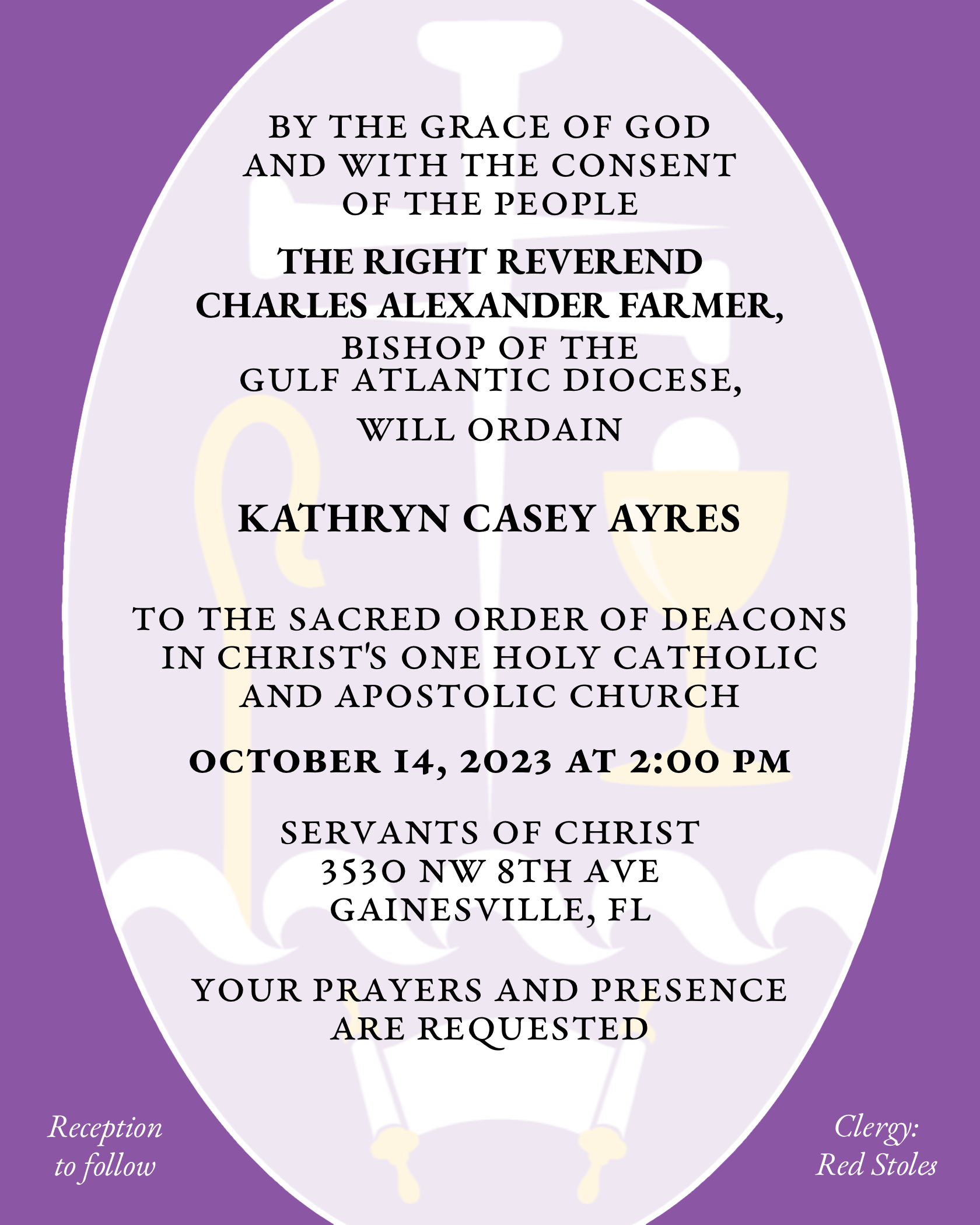 Featured image for “Ordination of Kathy Ayres to the Diaconate”