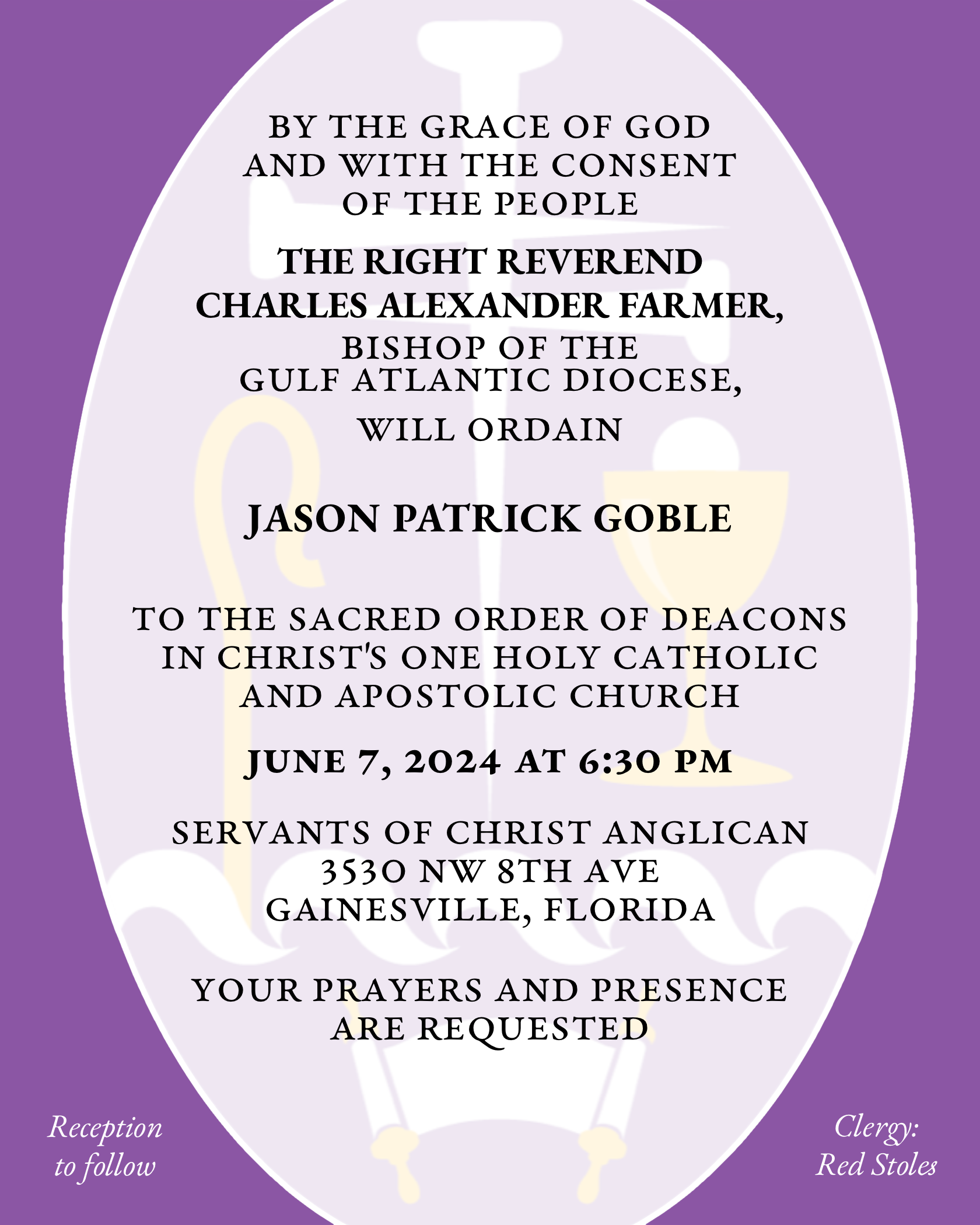 Featured image for “Ordination of Jason Goble to the Diaconate”
