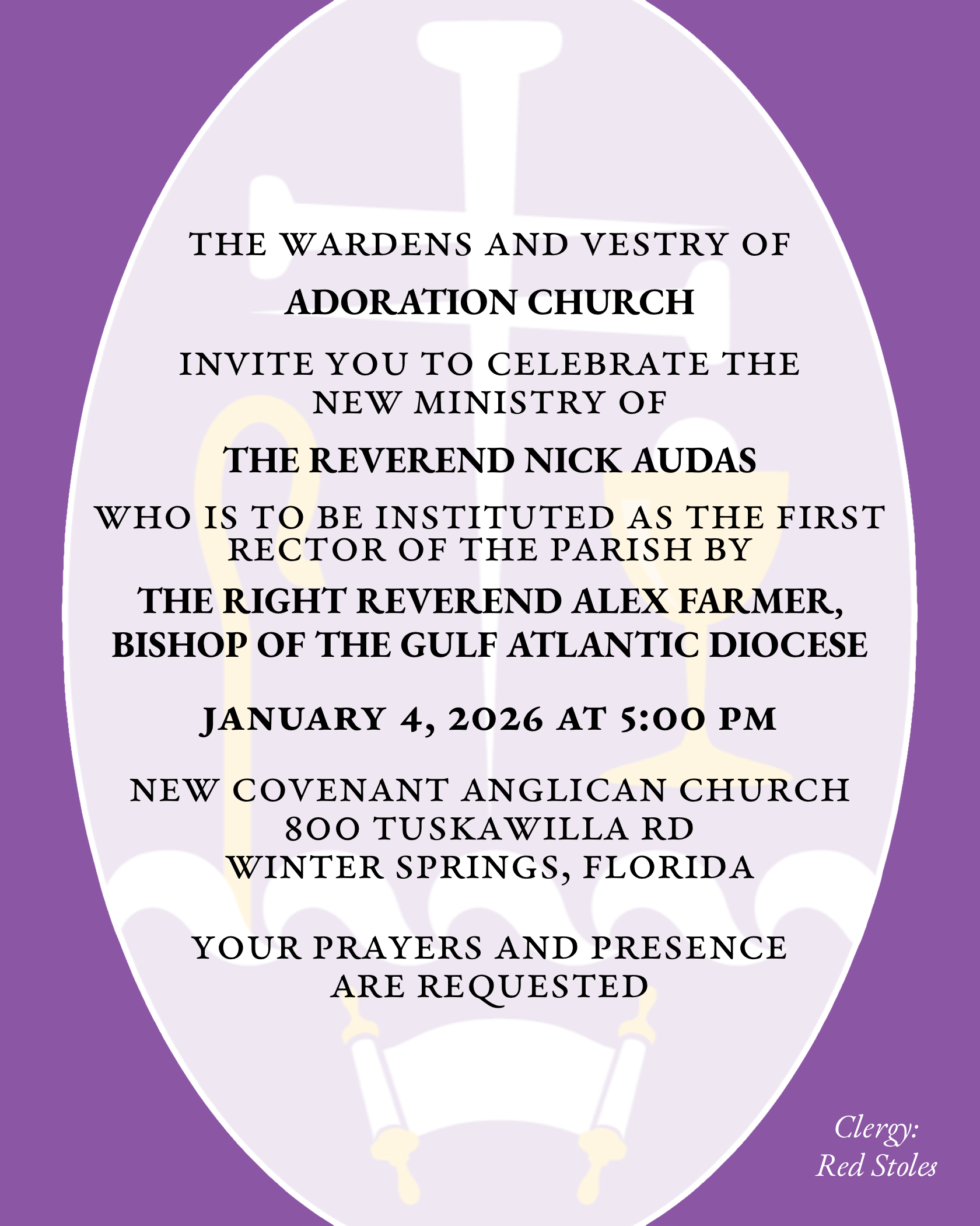 Featured image for “Institution of Nick Audas as Rector of Adoration, Orlando”